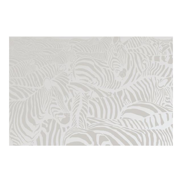 Zebra Stripes Semi-Gloss Wallpaper Roll East Urban Home Materialqualität: Standard (110g/m²), Size: 2.88m x 190cm, Colour: Light grey on Productcaster.