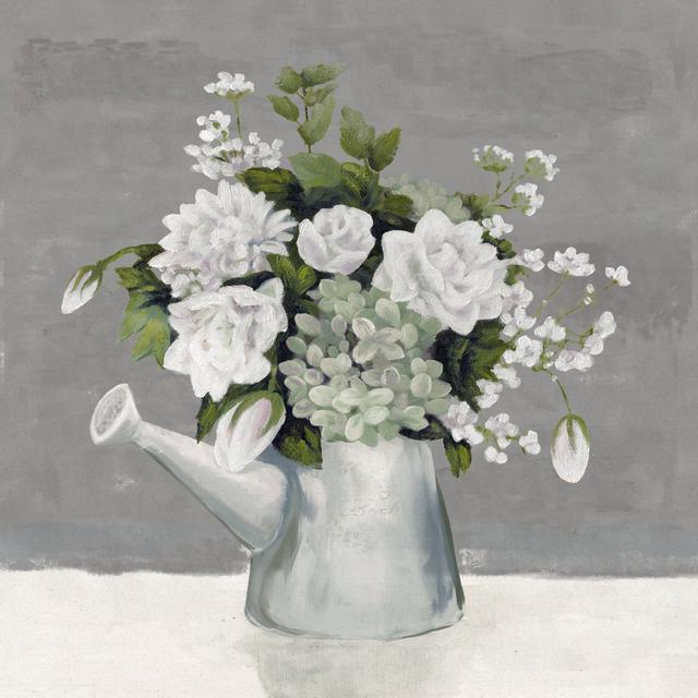 Watering Can Flowers - Wrapped Canvas Painting ClassicLiving Size: 51cm H x 51cm W x 3.8cm D on Productcaster.