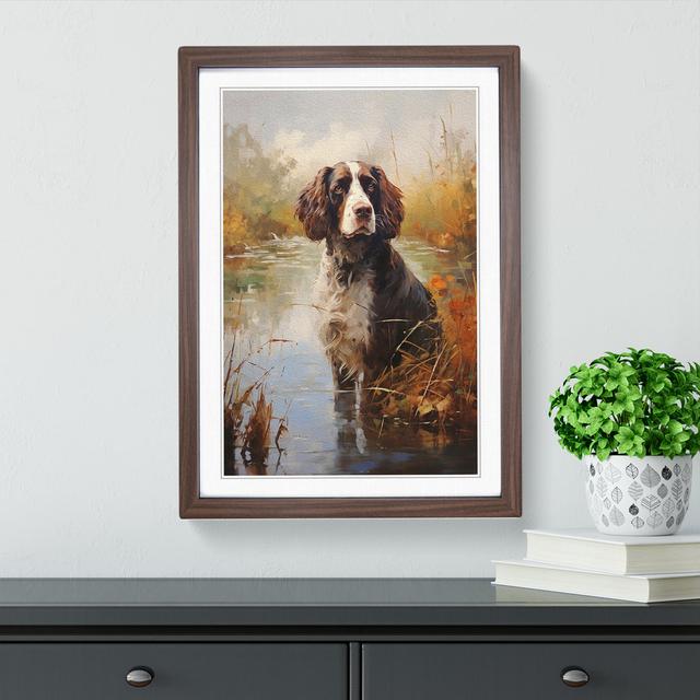 English Springer Spaniel Impressionism No.2 - Single Picture Frame Print on Wood Marlow Home Co. Frame Colour: Walnut, Size: 46cm H x 34cm W x 2cm D on Productcaster.