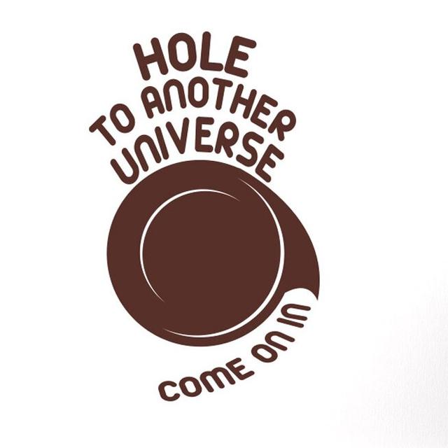 Hole To Another Universe Come On In Wall Sticker East Urban Home Size: Large, Colour: Brown on Productcaster.