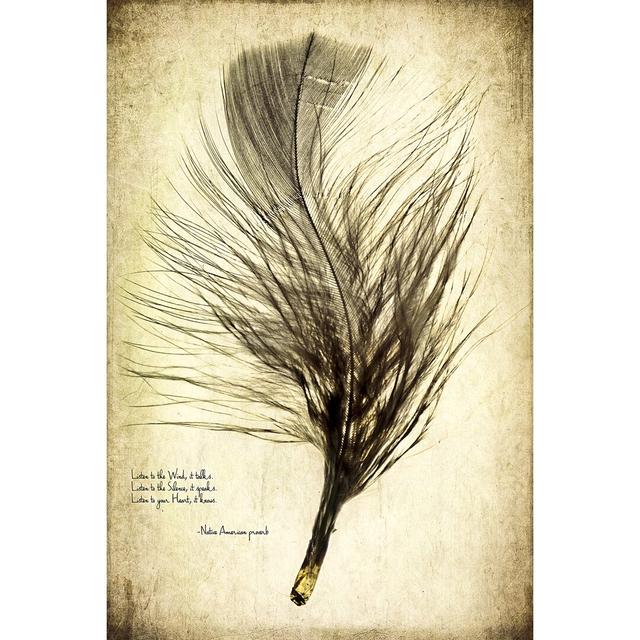 Feather on the Wind II by Honey Malek - Wrapped Canvas Graphic Art Latitude Vive Size: 46cm H x 30cm W on Productcaster.