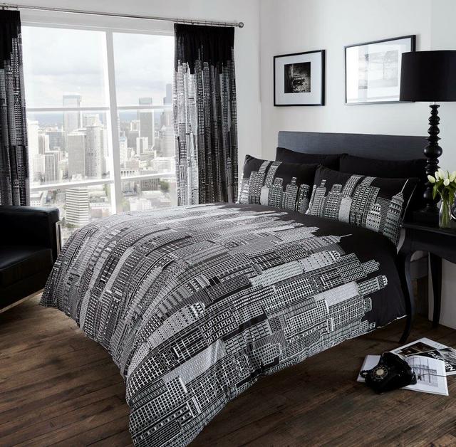 Sky Line Duvet Cover Set 17 Stories Size: Double - 2 Standard Pillowcases on Productcaster.