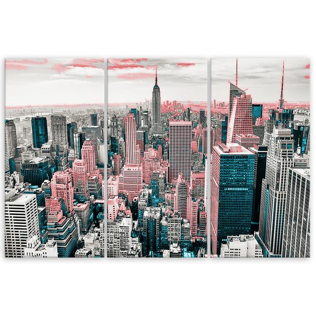 Leinwandbild New York City Skyline USA Ebern Designs Größe: 80 cm H x 120 cm B x 2 cm T on Productcaster.