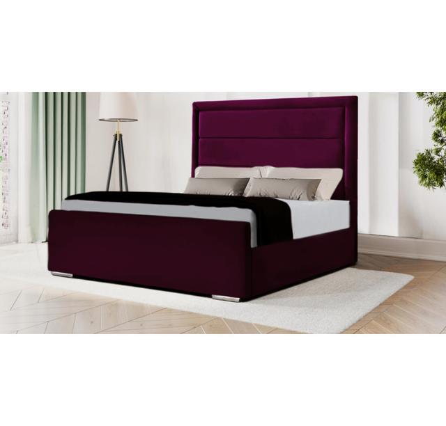 Cheznie Bed Ivy Bronx Size: Double - 135 x 190 cm, Colour: Burgundy on Productcaster.