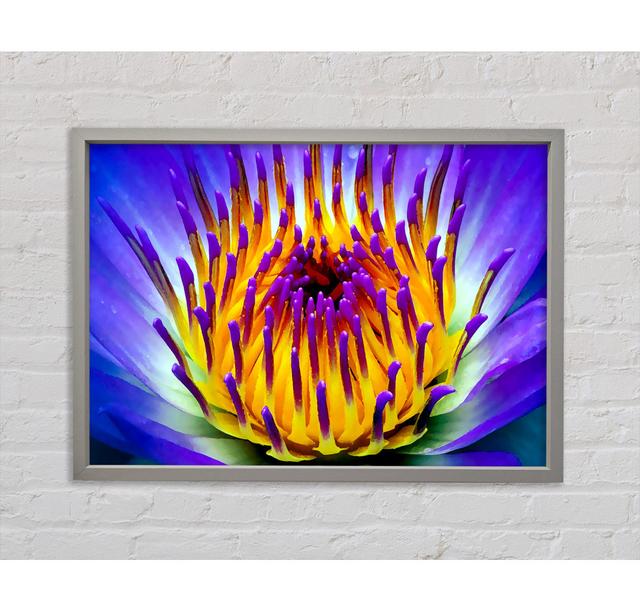 Vibrant Purple Water Lily - Single Picture Frame Art Prints on Canvas Ebern Designs Size: 59.7cm H x 84.1cm W on Productcaster.