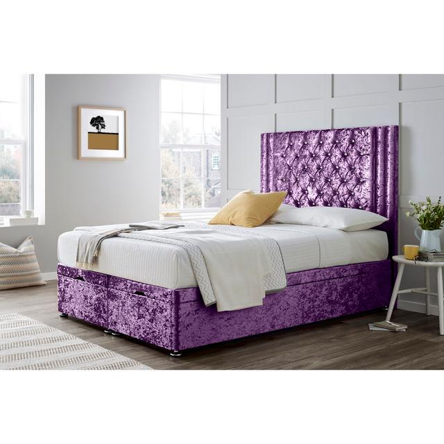 Divan Bed with 24" Headboard on Struts Wayfair Sleep Colour: Purple, Size: Double (4'6) on Productcaster.