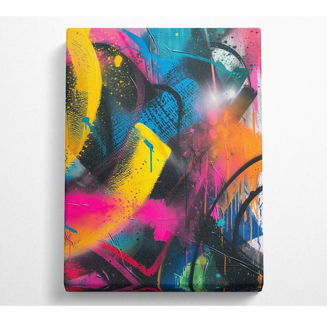 Abstract Graffiti Spray - No Frame Art Prints on Canvas Metro Lane Size: 50.8cm H x 35.6cm W on Productcaster.