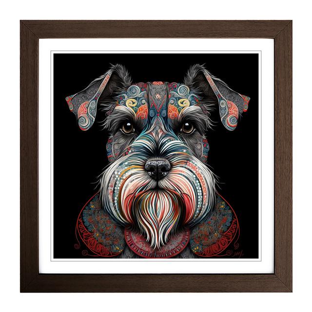 Schnauzer Paisley - Print 17 Stories Frame Colour: Walnut on Productcaster.