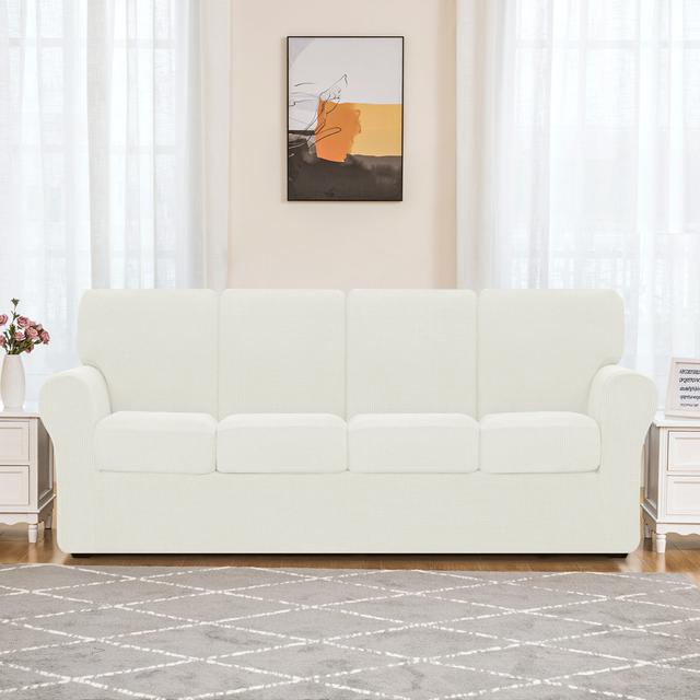 Schonbezug für Sofa aus Polyestermischung Ebern Designs Polsterfarbe: weiß on Productcaster.