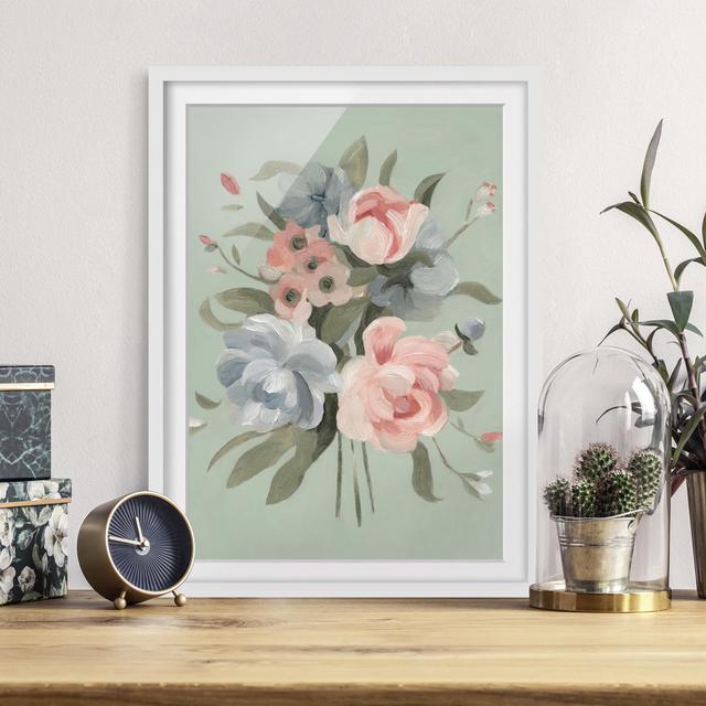 Bouquet in Pastel II - Picture Frame Painting Rosalind Wheeler Frame Option: White Framed, Size: 100cm H x 70cm W x 2cm D on Productcaster.