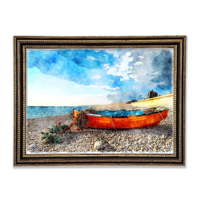 Fishermans Boat In The Early Morning - Print Longshore Tides Size: 29.7cm H x 42cm W x 3cm D on Productcaster.