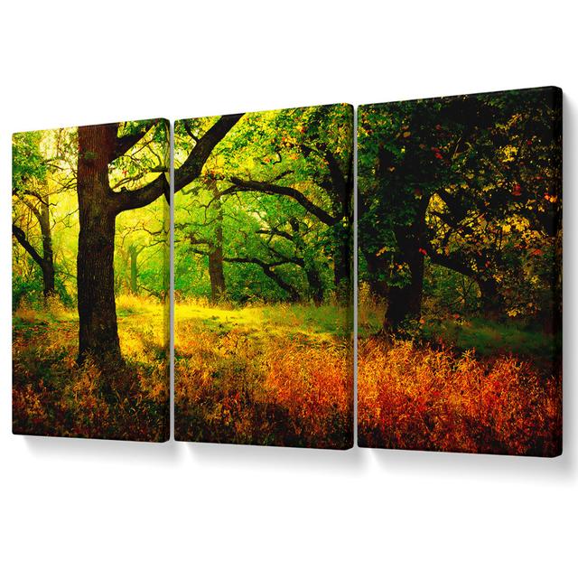 Autumn Wonderland - 3 Piece Wrapped Canvas Graphic Art Union Rustic Size: 142.2cm H x 304.8cm W on Productcaster.