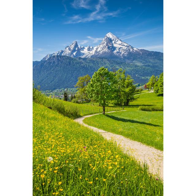 Mountain Pastures in Springtime - Wrapped Canvas Photograph Alpen Home Size: 76cm H x 51cm W on Productcaster.