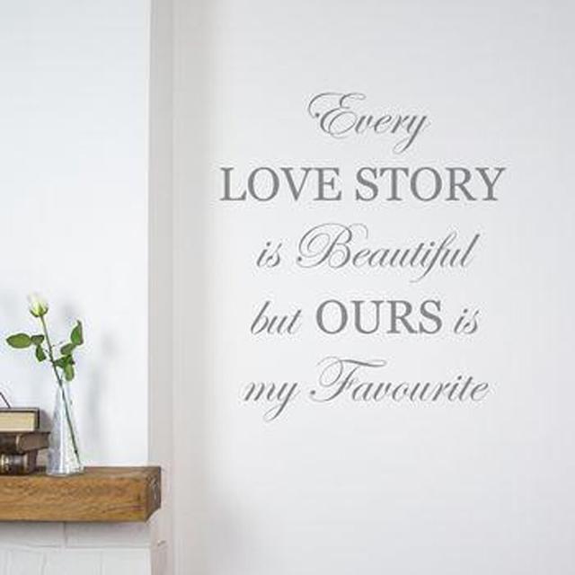 Every Love Story is Beautiful Wall Sticker East Urban Home Colour: Silver on Productcaster.