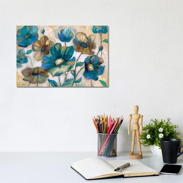 Indigo Garden by Nan - Wrapped Canvas Gallery-Wrapped Canvas Giclée ClassicLiving Size: 20.32cm H x 30.48cm W x 1.91cm D on Productcaster.