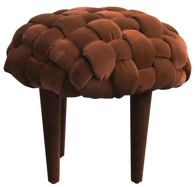 Solid + Manufactured Wood Accent Stool Happy Barok Colour: Brown on Productcaster.