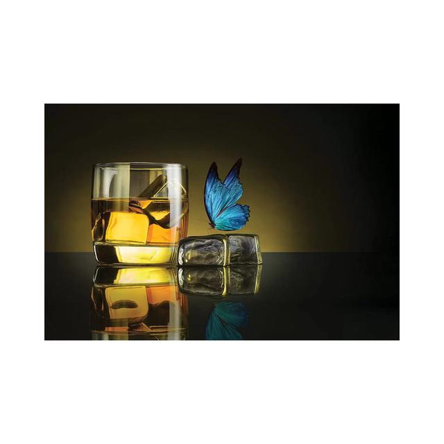 Butterfly Drink by - Wrapped Canvas Graphic Art Latitude Run Size: 20.32cm H x 30.48cm W x 1.91cm D on Productcaster.