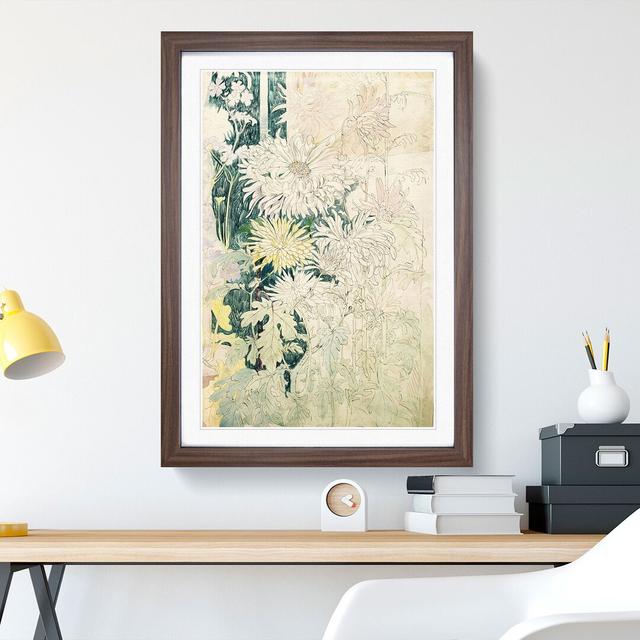 Chrysanthemums by Theo Van Hoytema - Picture Frame Painting East Urban Home Size: 65cm H x 48cm W x 2cm D, Frame Option: Walnut Framed on Productcaster.