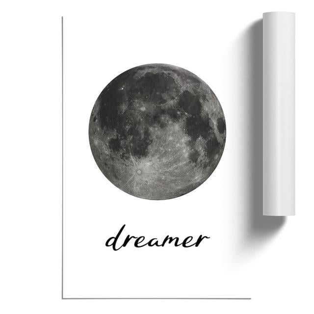 Dreamer - Unframed Typography on Paper East Urban Home Size: 59cm H x 42cm W x 0.1cm D on Productcaster.