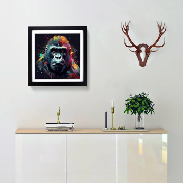 Gorilla Graphic Art No.2 - Print Latitude Vive Frame Colour: Black on Productcaster.