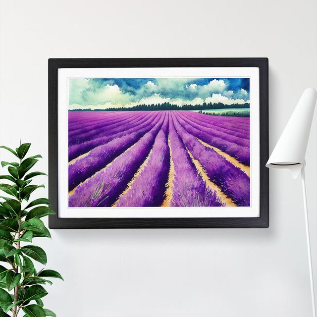 Lavender Field Watercolour Vol.5 - Single Picture Frame Print Lily Manor Frame Colour: Black Framed, Size: 25cm H x 34cm W x 2cm D on Productcaster.