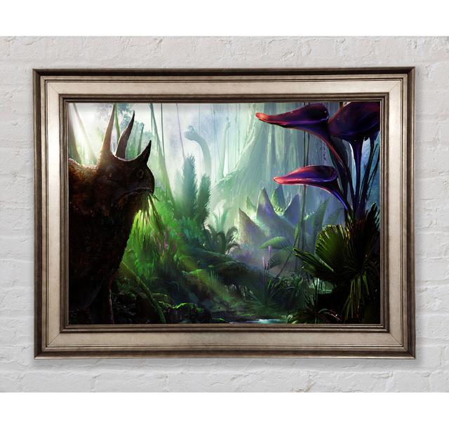 Triceratop Forest - Single Picture Frame Art Prints Bright Star Size: 100cm H x 141.4cm W on Productcaster.