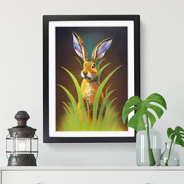 Hornick Hare Painting Expressionism - Picture Frame Print Brambly Cottage Size: 64cm H x 46cm W, Frame Option: Black on Productcaster.