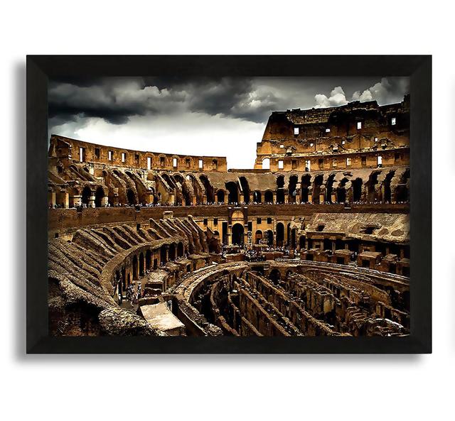 Cloudy Colosseum - Picture Frame Photograph in Canvas Ebern Designs Size: 42cm H x 60cm W x 10cm D on Productcaster.