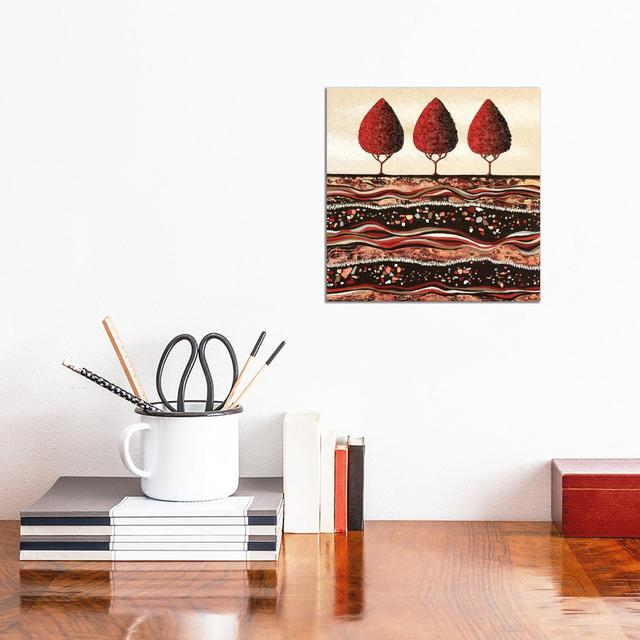 Red Trees by Lisa Frances Judd - Wrapped Canvas Painting ClassicLiving Size: 30.48cm H x 30.48cm W x 1.91cm D on Productcaster.