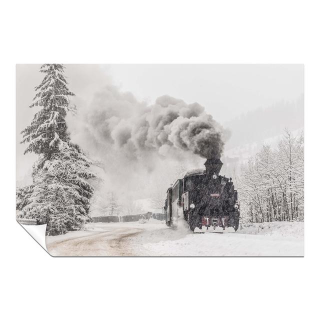 Panther Print Fine Art Prints Approaching Old Vintage Train In Winter Artistic Unframed Poster, Pictures For Home Walls, Bedroom, Living Room & Bathro on Productcaster.