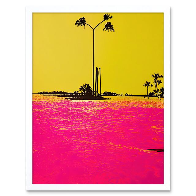 Modern Beach Florida Keys Coastline - Print Wee Blue Coo Size: 25.9cm H x 20.6cm W x 1.5cm D, Format: White Framed Paper on Productcaster.