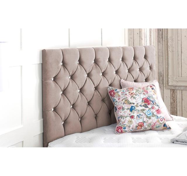 West Upholstered Headboard Mercer41 Colour: Mink, Size: Kingsize (5') on Productcaster.