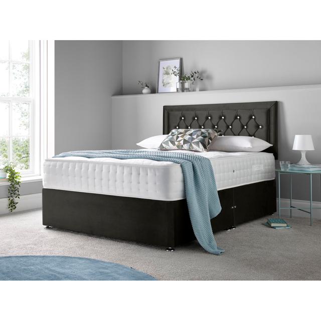 McBain Divan Bed Set Rosdorf Park Size: Small Double (4'), Storage Type: 4 Drawers, Colour: Black on Productcaster.