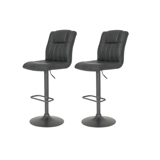 Höhenverstellbares Barstuhl-Set Itzary (Set of 2) Ebern Designs Upholstery Colour: Anthracite on Productcaster.