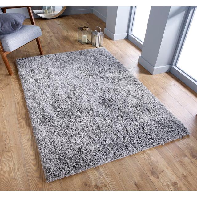 Gyrithe Solid Colour Machine Woven Grey Area Rug 17 Stories Rug Size: Rectangle: 200 x 285cm on Productcaster.