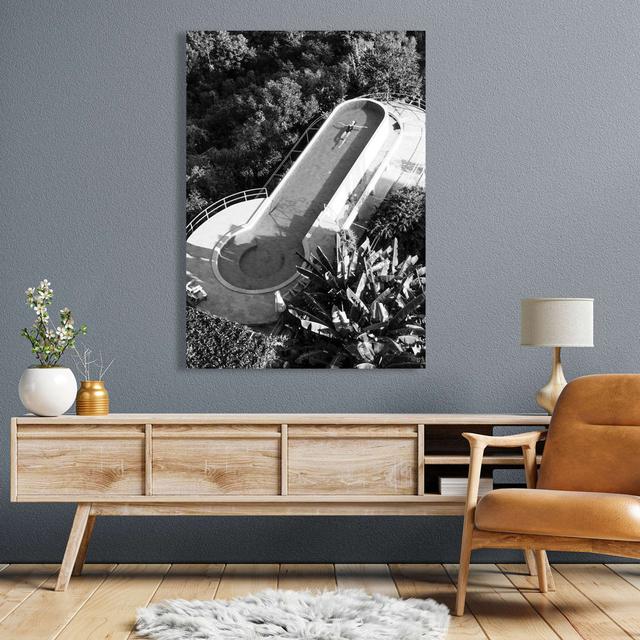 The Swimming Pool I (B&W) by Haute Photo Collection - Wrapped Canvas Print Ebern Designs Size: 70cm H x 50cm W x 4cm D on Productcaster.