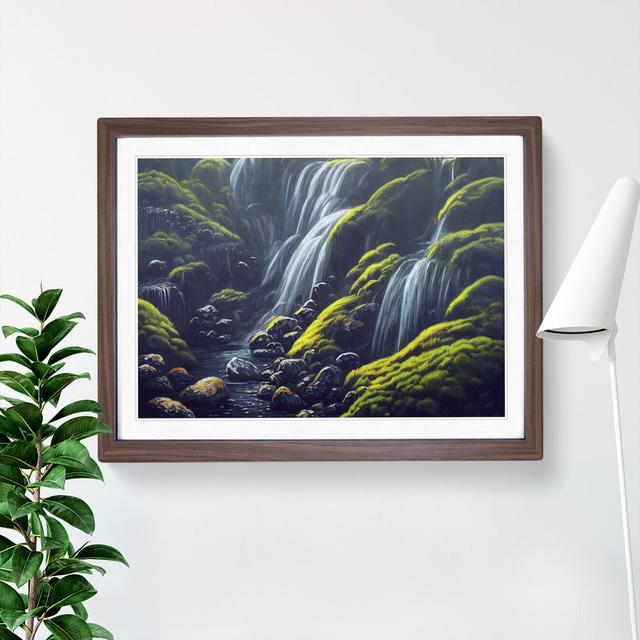 XH1022-10121X Welcoming Waterfall - Single Picture Frame Painting Alpen Home Format: Walnut Framed, Size: 25cm H x 34cm W x 2cm D on Productcaster.