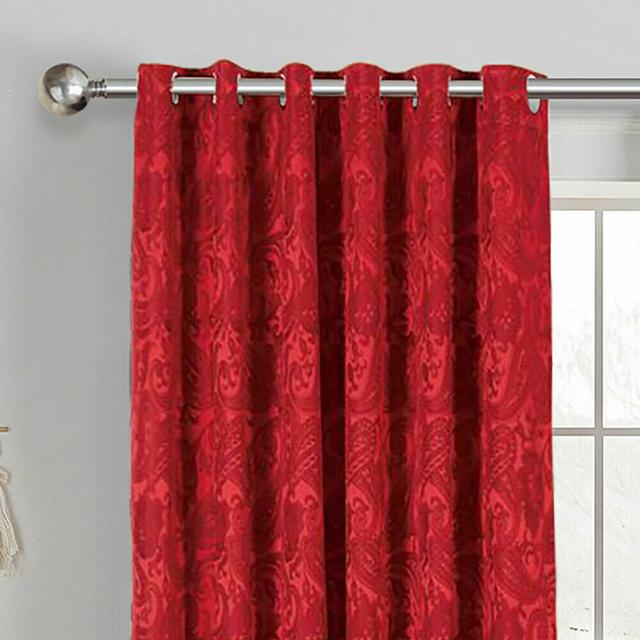 Gianluca Eyelet Room Darkening Curtains (Set of 2) Rosalind Wheeler Panel Size: Width 228 x Drop 137cm, Colour: Burgundy on Productcaster.