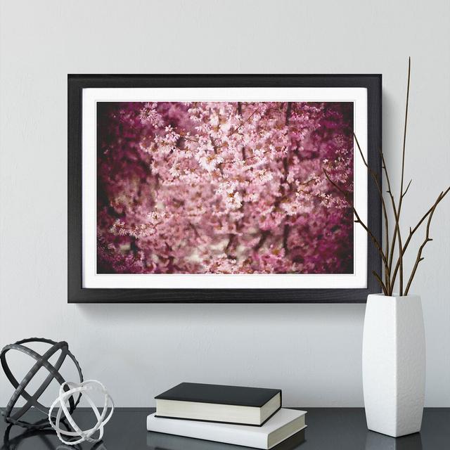 Pink Cherry Blossom Flowers Vol.5 - Picture Frame Graphic Art East Urban Home Size: 36cm H x 48cm W x 2cm D, Frame Option: Black Framed on Productcaster.