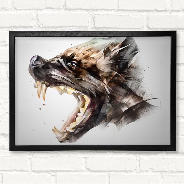 Hyena Head - Closed Corner Frame Art Prints on Wood Alpen Home Size: 21cm H x 29.7cm W on Productcaster.