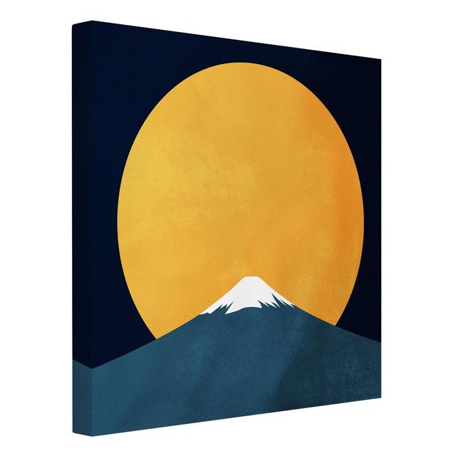 Sun, Moon And Mountains by - Wrapped Canvas Graphic Art Union Rustic Format: 260g/m² Canvas, Size: 80cm H x 80cm W on Productcaster.