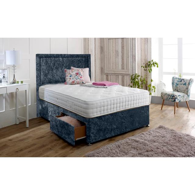 Banneker Divan Bed & Headboard Rosdorf Park Storage Type: No Drawers, Size: Single (3'), Colour: Champagne on Productcaster.