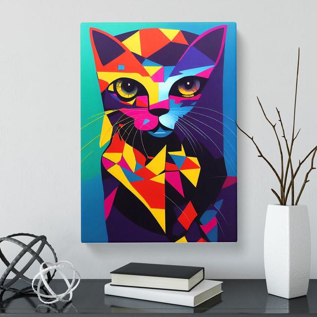 CAN-V0523-488X Colourful Abstract Cat Vol.3 - Wrapped Canvas Print Marlow Home Co. Size: 76cm H x 50cm W x 3cm D on Productcaster.