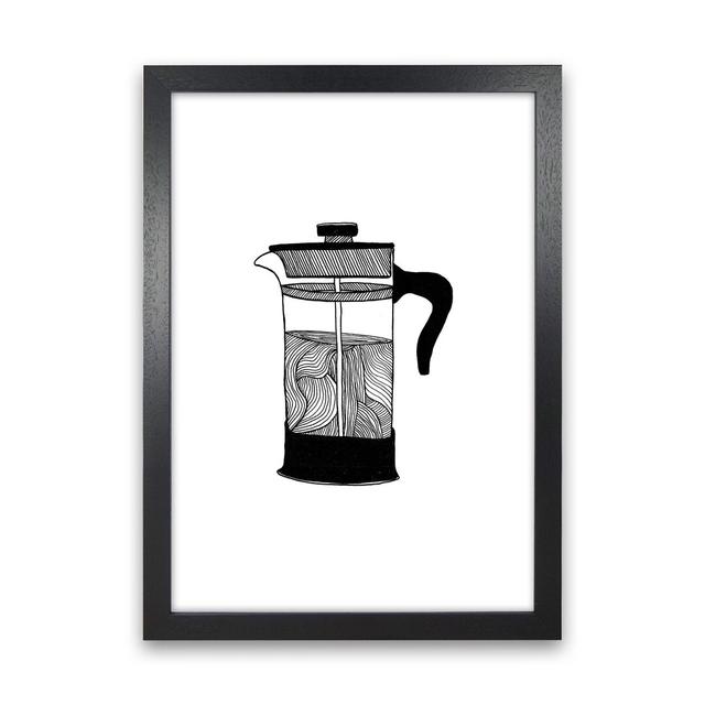 Cafetiere by Carissa Tanton Drawing Print on Paper Ophelia & Co. Size: 88cm H x 64cm W x 3cm D, Frame Option: Black Framed on Productcaster.