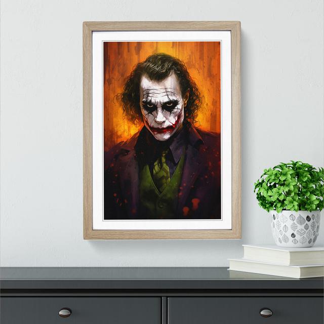 XYZ-FRM-V1223-3914 Joker - Single Picture Frame Print on Wood Big Box Art Frame Colour: Oak, Size: 64cm H x 46cm W x 2cm D on Productcaster.