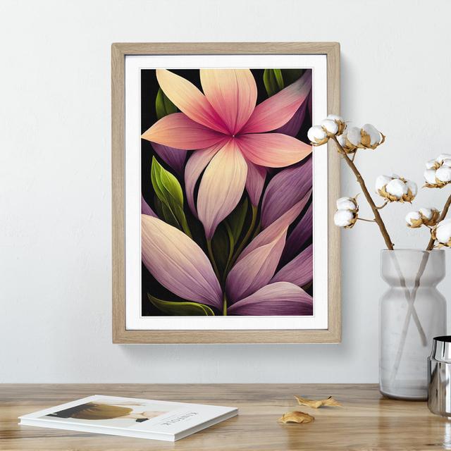 Magnificent Flowers - Picture Frame Painting Marlow Home Co. Size: 64cm H x 46cm W x 2cm D, Frame Colour: Oak on Productcaster.