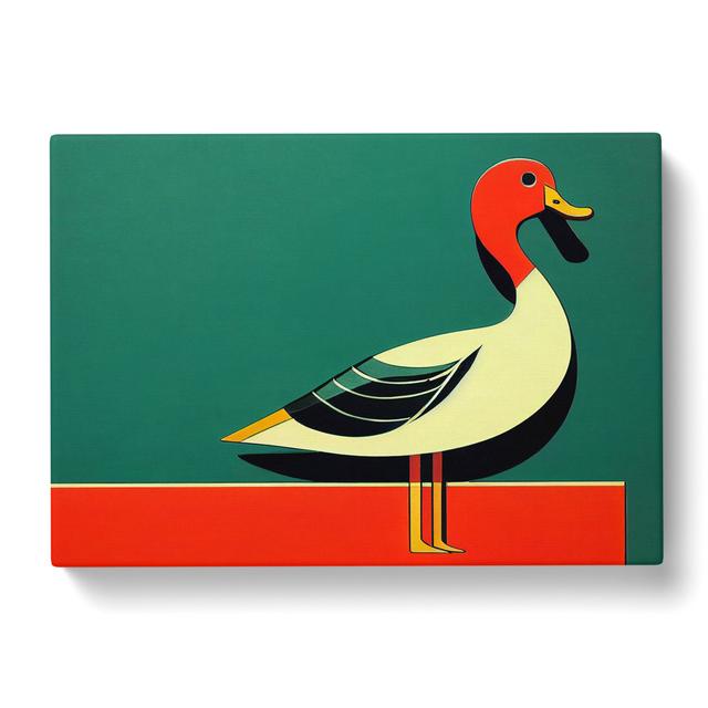 Duck Deco Style Abstract - Wrapped Canvas Graphic Art Brambly Cottage Size: 50cm H x 76cm W x 3cm D on Productcaster.