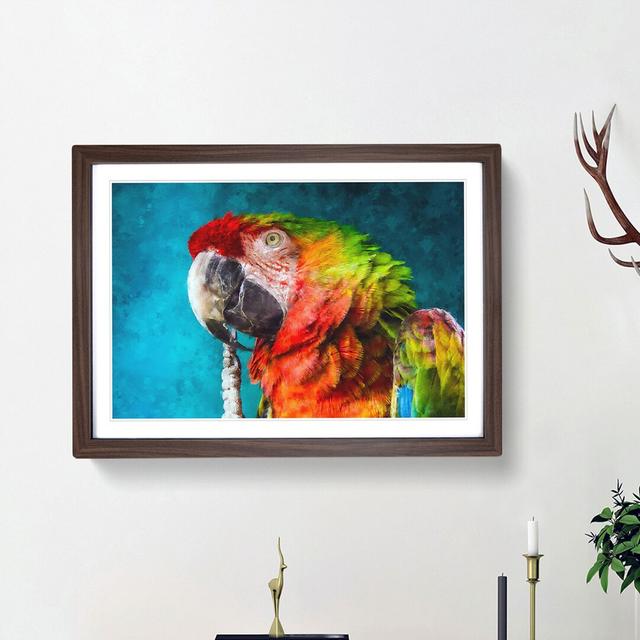 Rainbow Macaw Parrot - Picture Frame Painting Print East Urban Home Size: 24cm H x 33cm W x 2cm D, Frame Option: Walnut Framed on Productcaster.