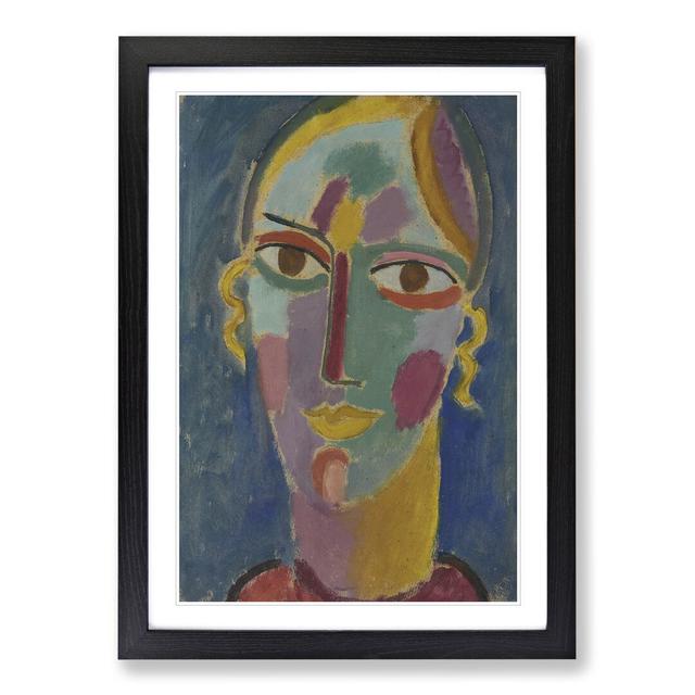 Portrait of a Woman by Marianne Von Werefkin - Picture Frame Painting East Urban Home Frame Option: Black Framed, Size: 48cm H x 36cm W x 2cm D on Productcaster.