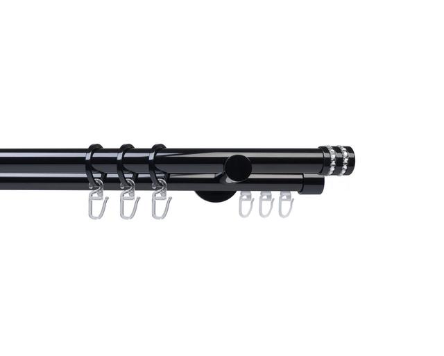 Curtain Pole and Hardware Set Symple Stuff Colour: Black, Size: 3cm H x 200cm W x 12cm D on Productcaster.